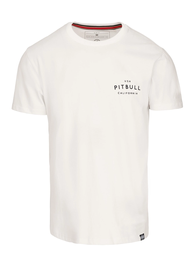 Koszulka męska T-Shirt Pit Bull Pitbull USA CAL Slim Fit biała