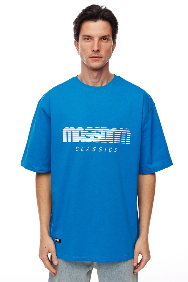 Koszulka męska t-shirt Mass Dnm Classic Fast niebieska