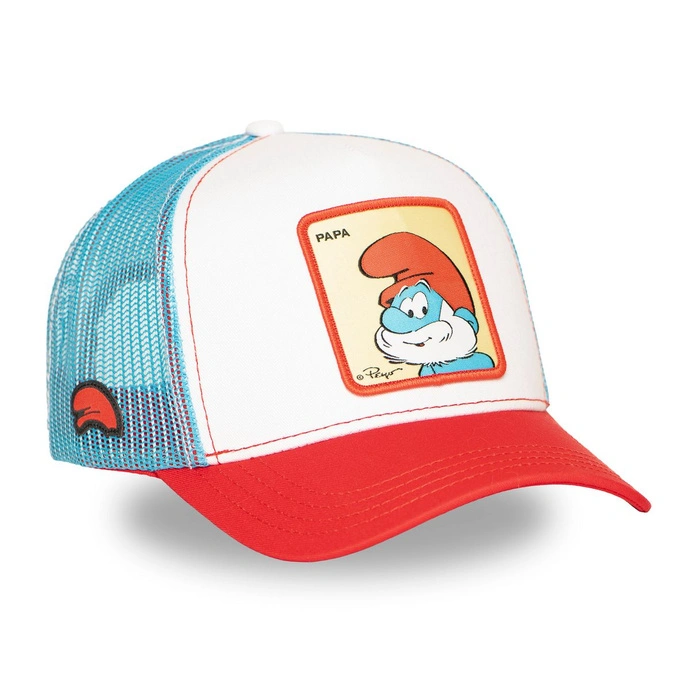 Czapka z daszkiem Capslab THE SMURFS biała niebieska