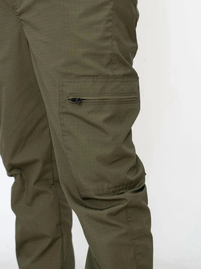 Spodnie męskie Materiałowe Jogger Bojówki Jigga Wear Crown Ripstop Cargo khaki zielone