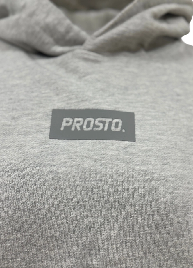 Bluza męska z kapturem oversize Prosto Box szara
