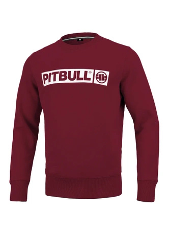 Bluza meska Pitbull Pit Bull Hilltop Terry 23 crewneck bordowa