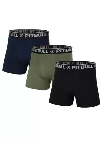 Bokserki męskie Pitbull 3-pak Pit Bull Fly zielone/granatowe/czarne