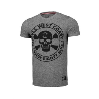 Koszulka T-Shirt Pit Bull Custom Fit Melange Skull grey