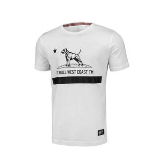 Koszulka T-Shirt Pit Bull Slim Fit Lycra Cal Flag white