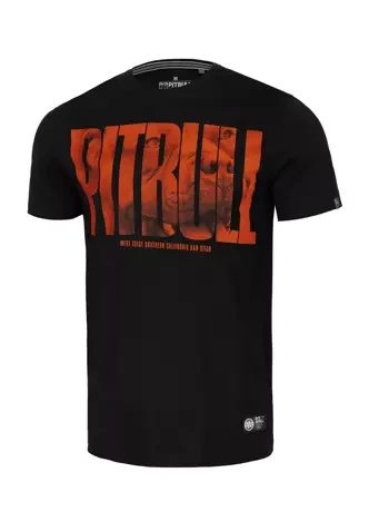 Koszulka męska T-Shirt Pit Bull Orange Dog czarna