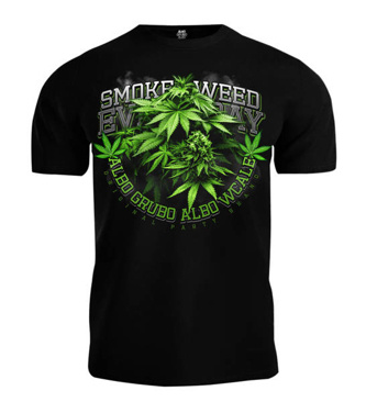 Koszulka męska T-shirt Albo grubo albo wcale smoke weed czarna