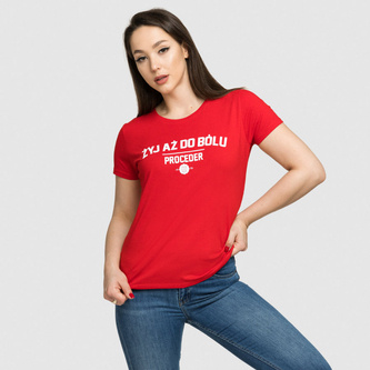 Koszulka t-shirt damski Chada Żyj aż do bólu red
