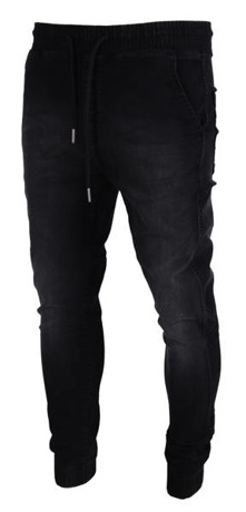 Spodnie Jogger jeans BOR Premium Przecierane black