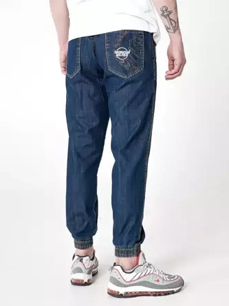 Spodnie jogger jeans Środowisko Miejskie Laur ciemne niebieskie