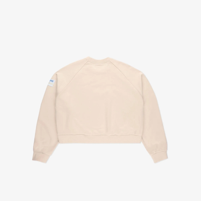 Bluza damska croptop Prosto Klasyk Eve crewneck beżowa