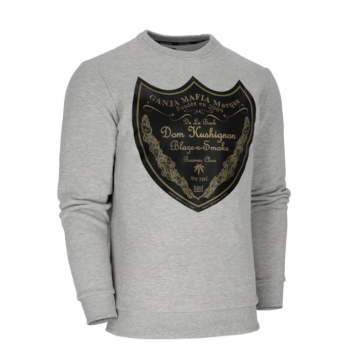 Bluza męska Ganja Mafia GMF Dom crewneck szara