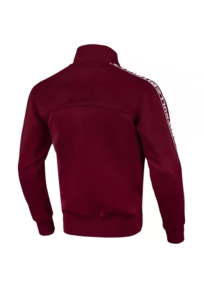 Bluza męska rozpinana Pitbull Pit Bull Tape Logo Trackjacket bordowa