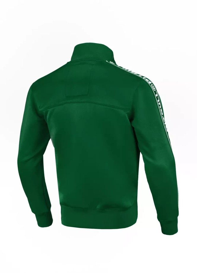 Bluza męska rozpinana Pitbull Pit Bull Tape Logo Trackjacket zielona