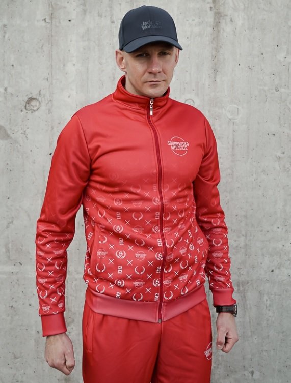 Bluza męska rozpinana Środowisko Miejskie Pattern Poliester czerwona