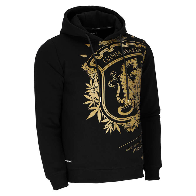 Bluza męska z kapturem Ganja Mafia Herb Big czarna