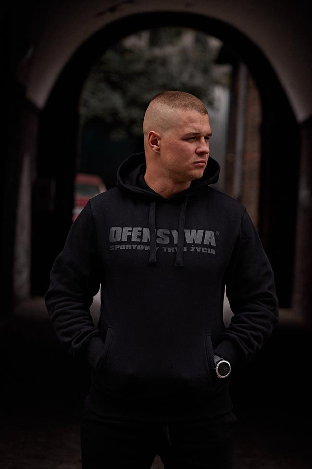 Bluza męska z kapturem Ofensywa Sportowy Tryb Życia hooded czarno/czarna
