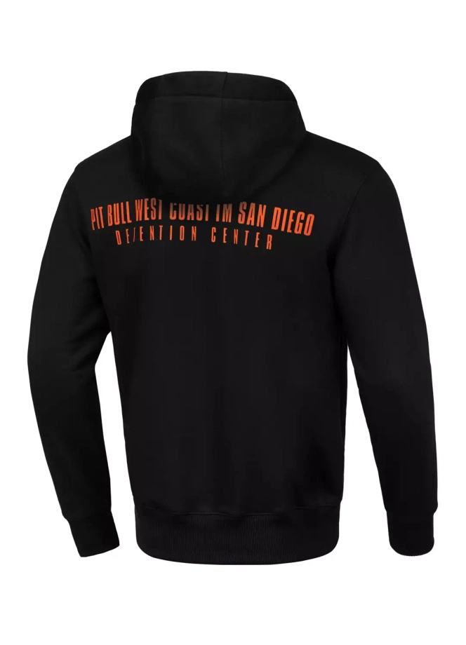 Bluza męska z kapturem Pitbull Pit Bull Orange Dog czarna