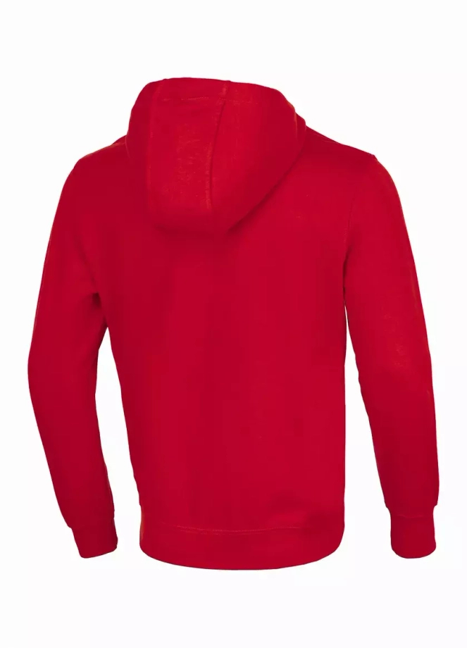 Bluza męska z kapturem Pitbull Pit Bull Small Logo Zip Terry czerwona