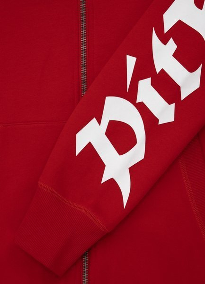 Bluza rozpinana z kapturem Pit Bull Sleeve Old Logo red