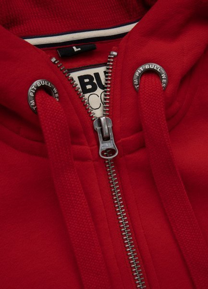 Bluza rozpinana z kapturem Pit Bull Small Logo red