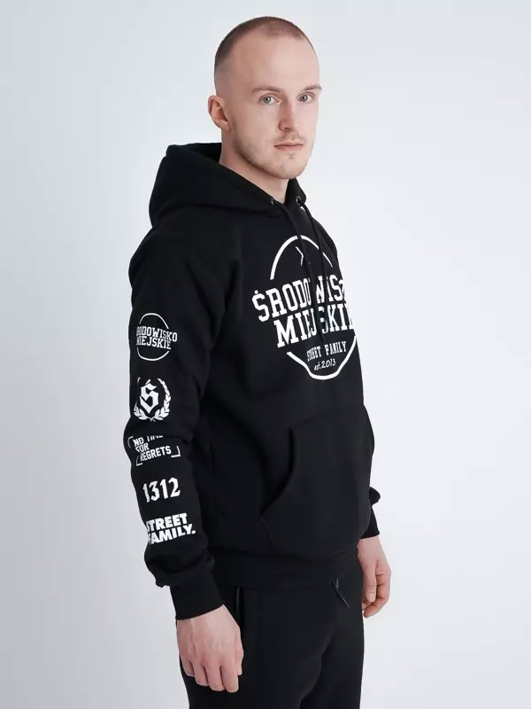 Bluza unisex z kapturem Środowisko Miejskie Classic Mood czarna