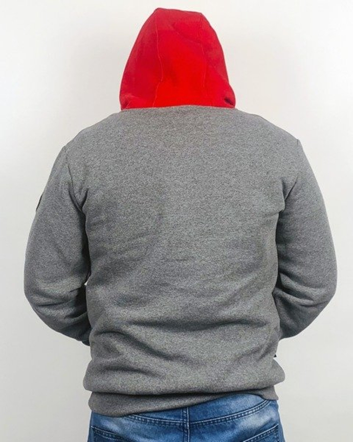 Bluza z kapturem Ciemna Strefa CS red/grey/torquise