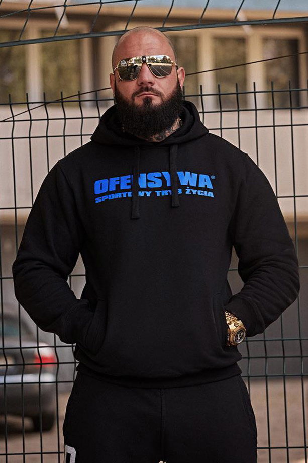 Bluza z kapturem Ofensywa Sportowy Tryb Życia hooded black/blue