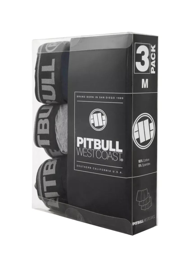Bokserki męskie Pitbull 3-pak Pit Bull granatowe/szare/czarne