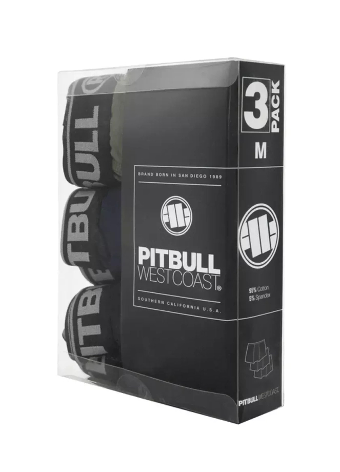 Bokserki męskie Pitbull 3-pak Pit Bull zielone/granatowe/czarne