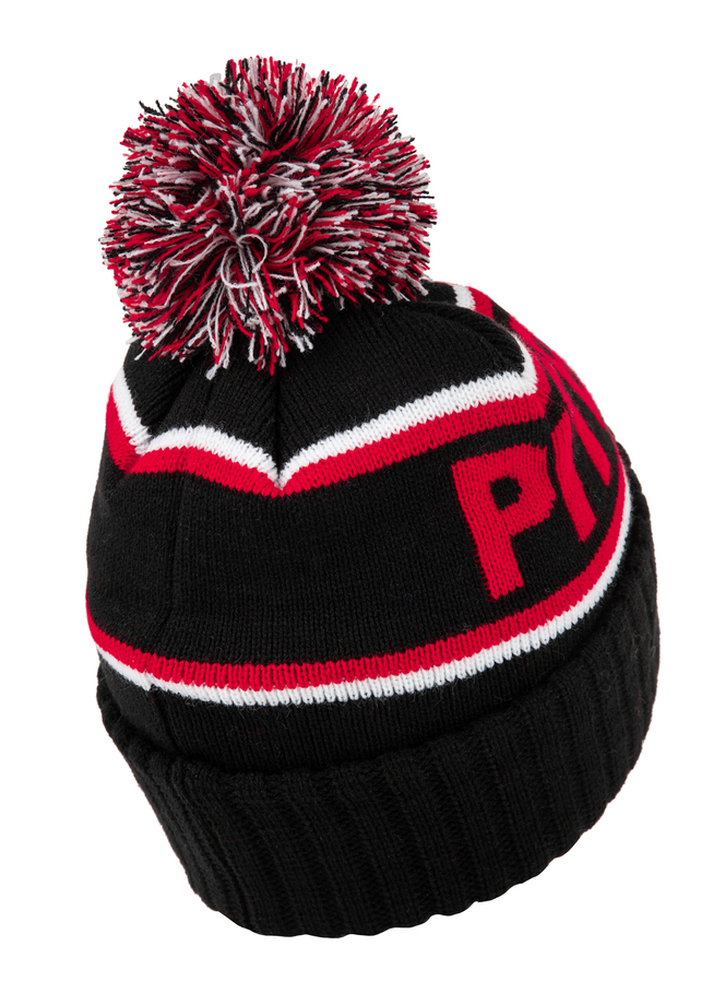 Czapka zimowa z pomponem Pit Bull Beanie Fleming czarno/czerwona