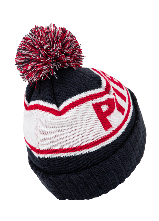 Czapka zimowa z pomponem Pit Bull Beanie Fleming granatowo/czerwona