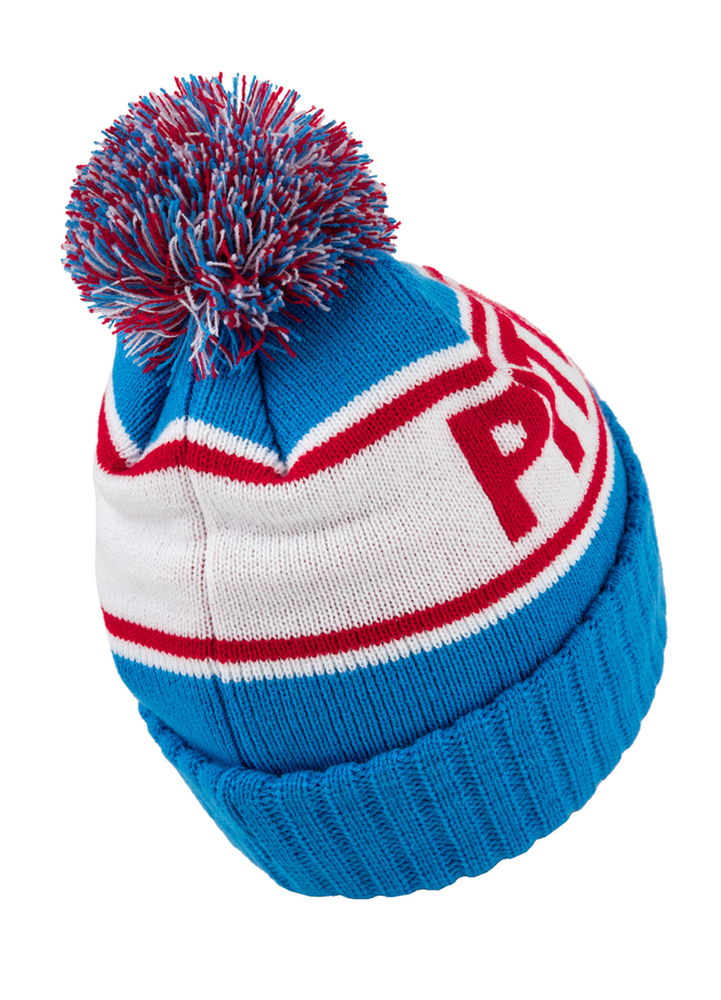 Czapka zimowa z pomponem Pit Bull Beanie Fleming niebiesko/czerwona