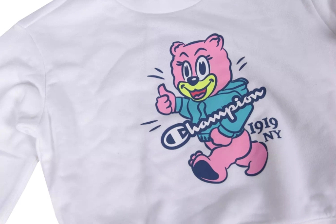 Komplet dresowy Champion Junior Bear crewneck biały
