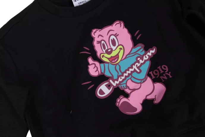 Komplet dresowy Champion Junior Bear crewneck czarny