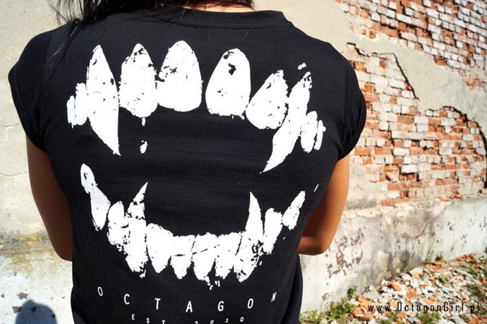Koszulka T-Shirt damski Octagon Zęby black