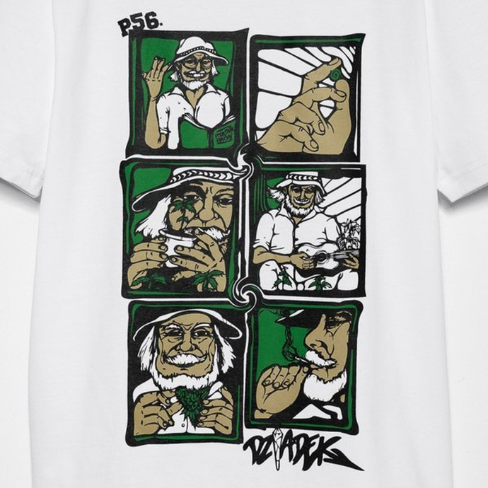 Koszulka T-shirt Dudek P56 Prorok Dziadek white/green