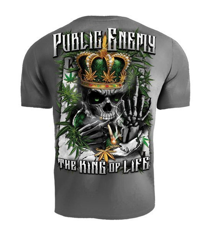 Koszulka T-shirt Public Enemy King of the Life grey