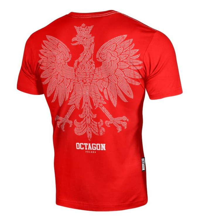 Koszulka T-shirt męski Octagon Polska Logo czerwona