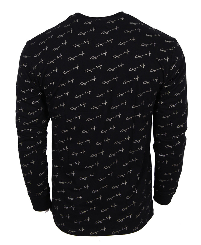 Koszulka longsleeve męska Ganja Mafia GM Multipodpis Gold czarna