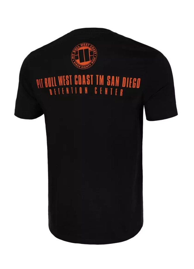 Koszulka męska T-Shirt Pit Bull Orange Dog czarna