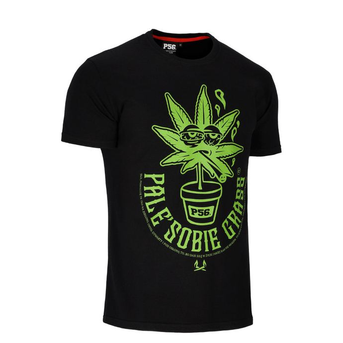 Koszulka męska T-shirt Dudek P56 Kwiatek czarna