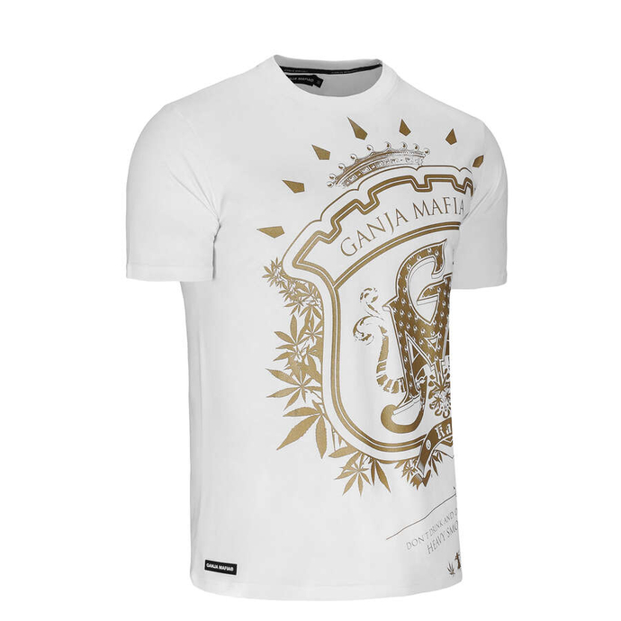Koszulka męska T-shirt Ganja Mafia GMF Herb Big biała