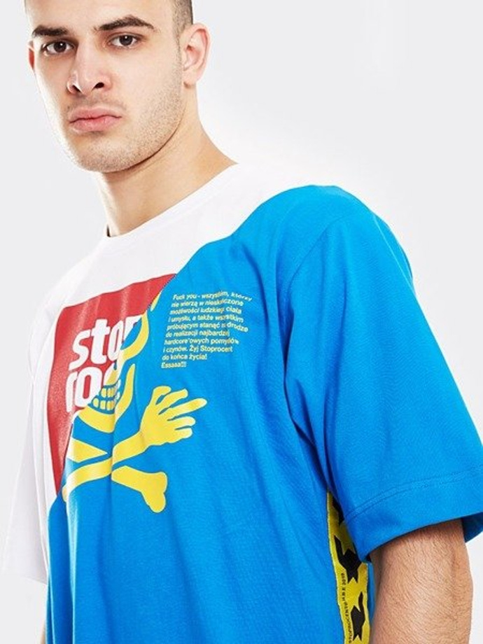 Koszulka t-shirt Stoprocent Toxicated white/blue