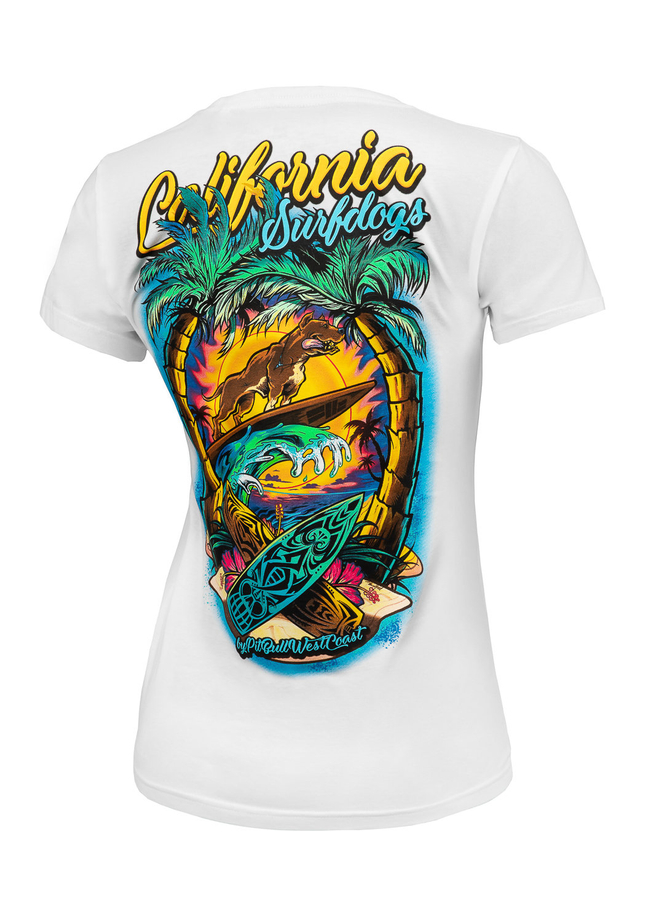 Koszulka t-shirt damska Pit Bull Surf Dog white