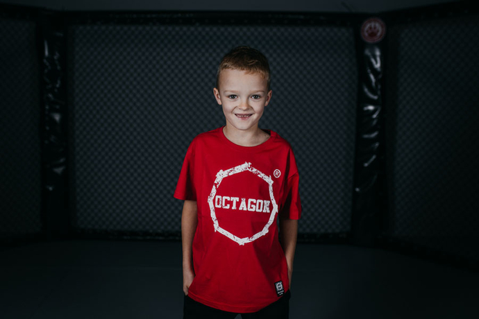 Koszulka t-shirt dziecięcy Octagon Logo Smash czerwony