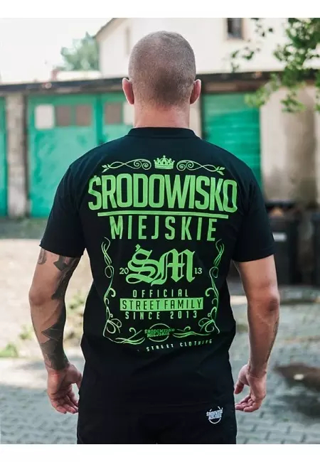 Koszulka unisex t-shirt Środowisko Miejskie Theme czarna/zielona
