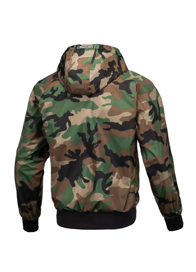 Kurtka męska wiosenna Pit Bull Athletic Logo Nylon Jacket wiatrówka zielone camo
