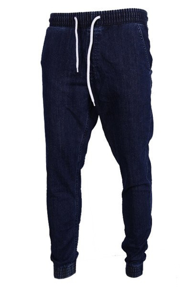 Spodnie Jogger SSG Slim Jeans Haft medium blue