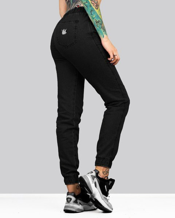 Spodnie damskie Jogger Jigga Wear Crown jeans black